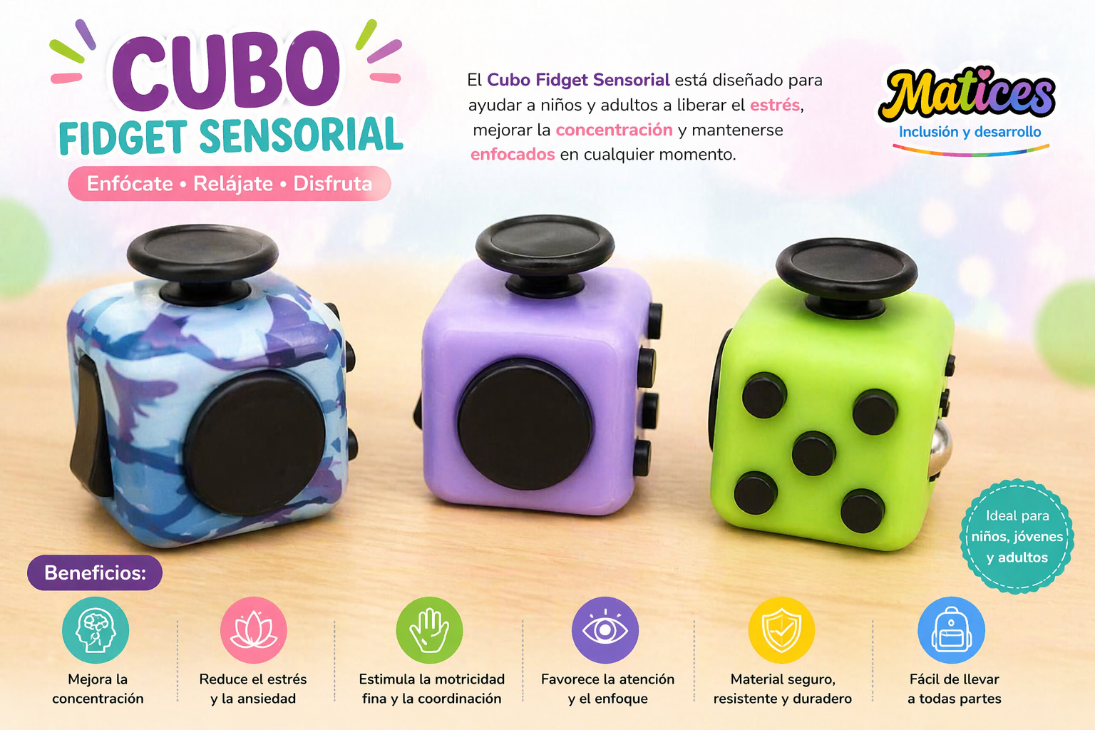 Cubo Fidget Sensorial